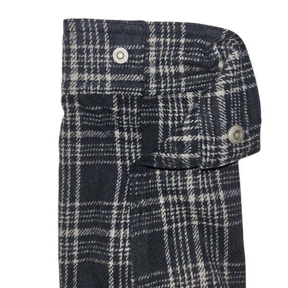 FASHION NOVA | NEW Navy Blue Plaid Front Pockets Cropped Jacket - Picture 10 of 14